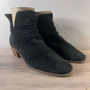 Cole Haan Alayna Black Suede Slouchy Slip On Comfort Ankle Boots‎ Size 10.5B